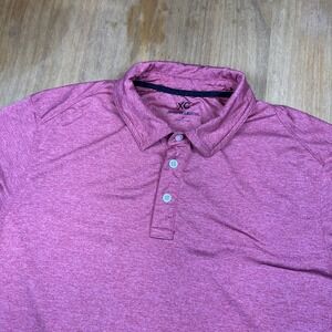 Johnston & Murphy XC4 Golf Polo Mens M Red Heather Stretch Performance Athletic